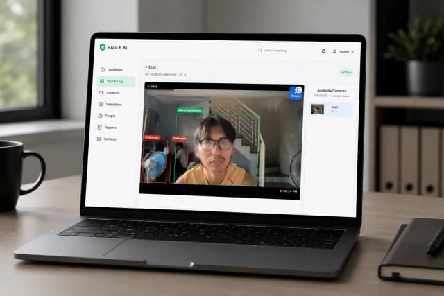 Screenshot of the Eagle AI live monitoring dashboard